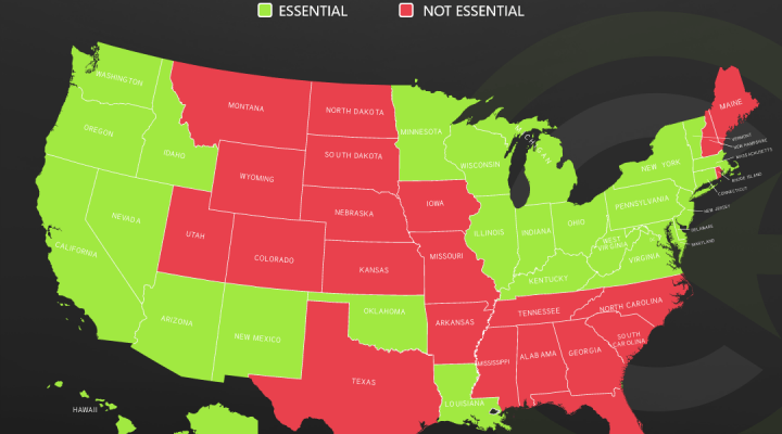 covid 19 USA map